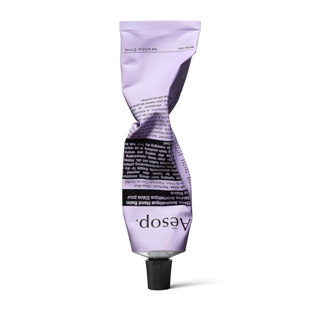 Aesop Eleos Aromatique Travel Size Hand Balm | Shea Butter and Coconut Oil to Nourish Dry, Cracked Hands | Lotion Made with Skin-Calming Essential Oils | 2.4 oz / 75 mL (Pack of 2)
