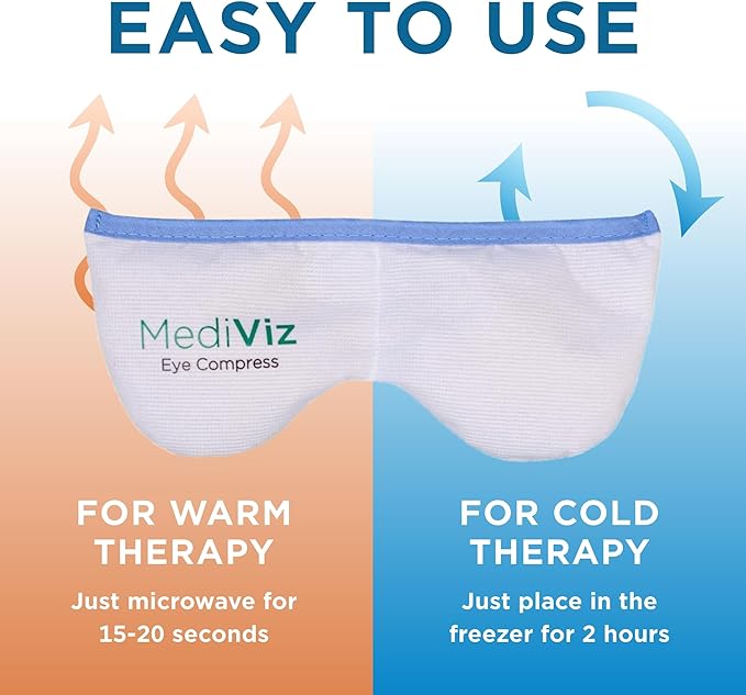 Warm Compress Eye Mask - Moist Heat Compress for Irritated Eyes and Eyelid Lumps and Bumps