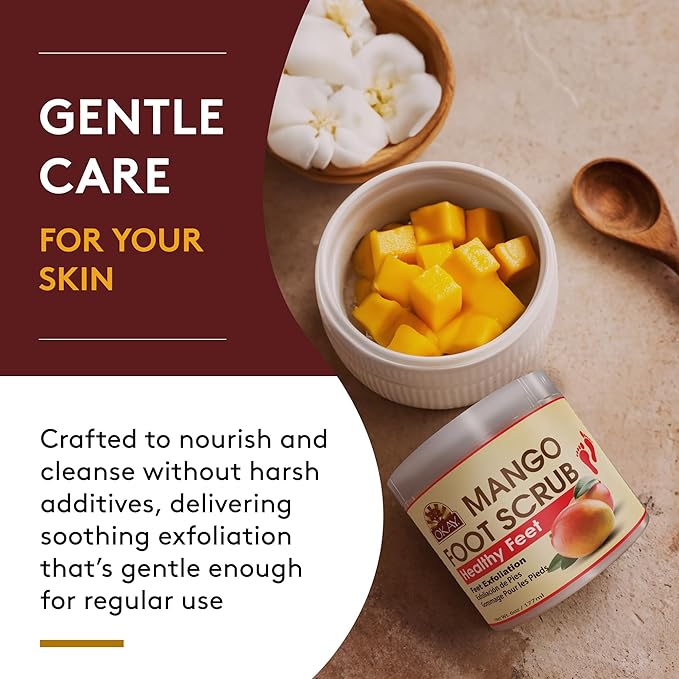 OKAY **ALL NATURAL** Mango Butter Foot Scrub 6oz / 177ml