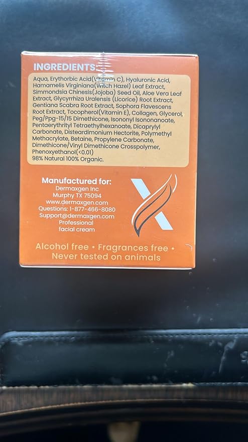 Vitamin C Moisturizing Cream - Organic Glowing Skin Anti-Aging, Rejuvenating, Boosting Collagen Hydrating for Dull, Dry & Sensitive & Oily Skin - 1.7 FL OZ.