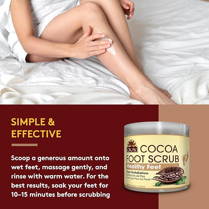 OKAY **ALL NATURAL** Cocoa Butter Foot Scrub 6oz / 177ml