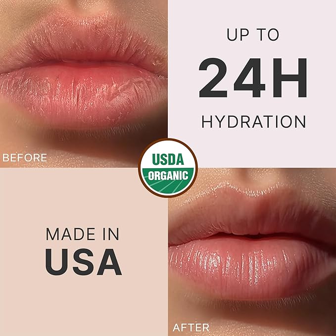 USDA Organic Lip Balm - USA Made with Natural Ingredients, Beeswax Vanilla Chapstick for Dry Lips, Gifts for Women, Birthday Gifts for Her & Him, Hydrating Lip Balm Beauty Gifts, Natural Chapstick