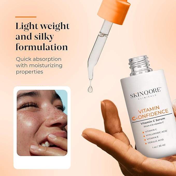 Vitamin C-onfidence | Vitamin C Serum with Ferulic Acid, Vitamin E, & Hyaluronic Acid | Improves Discoloration, Uneven Tone & Firms | Hydrating Brightening Serum | | Natural Skin Care - 1oz