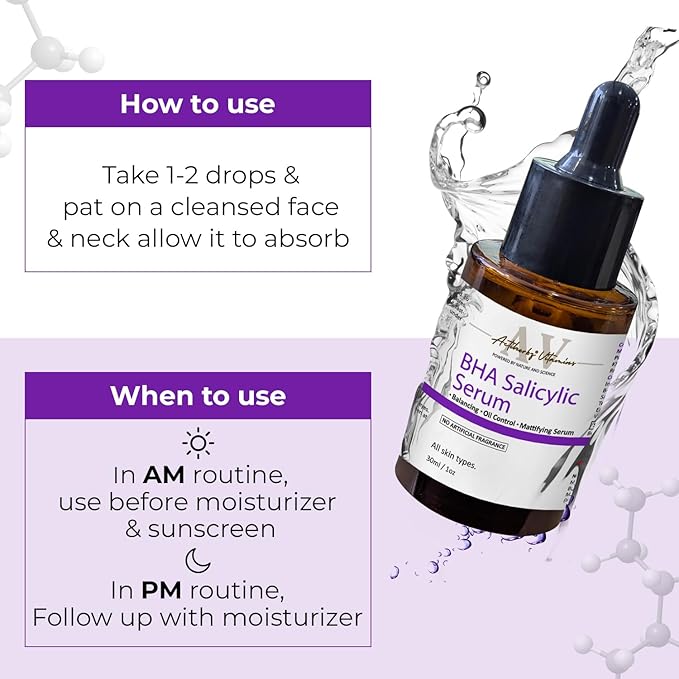 BHA Salicylic Serum For Oil Control - 30ml | Face Serum for Oily skin, Spot Marks and Deep Hydration | For All Type Skin