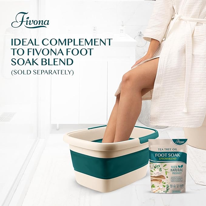 Fivona Collapsible Foot Bath Basin - Pedicure Foot Soaking Tub for Tired Feet, Cracked Heels, Soothe Soreness, Soften Calluses