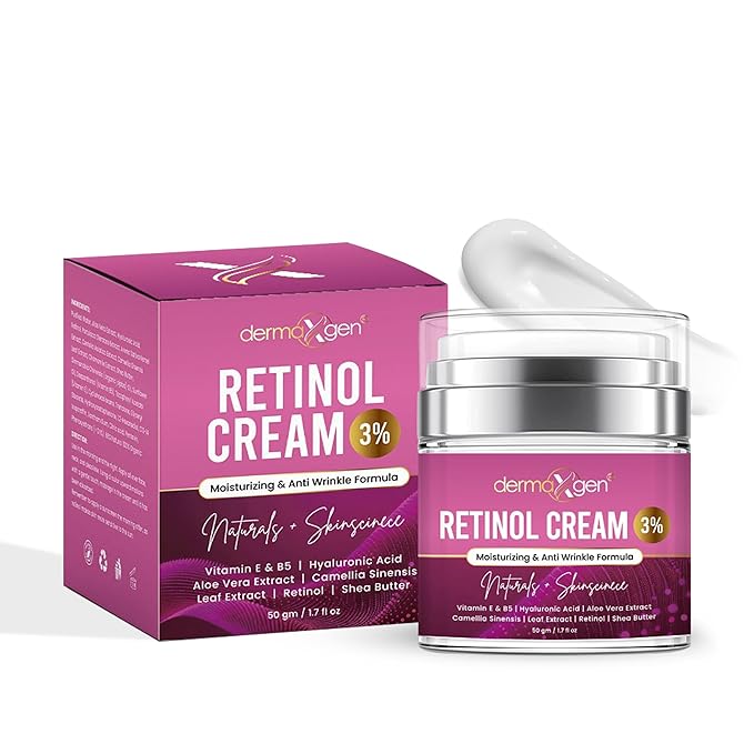 Retinol Cream – 3% (Percent) Retinol Cream for Face with Hyaluronic Acid – Anti-Aging Face Cream for Fine Lines and Wrinkles – Hydrating Face Moisturizer with Shea Butter, Aloe Vera