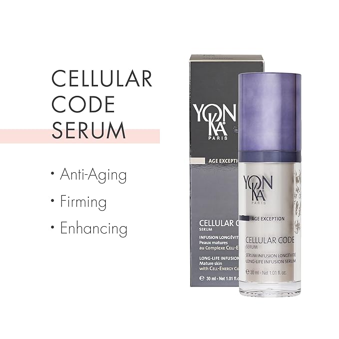 Yon-Ka Cellular Code Serum (30 ml) Anti-Aging Face Serum, Firm Skin and Soften Appearance of Wrinkles with Cell-Energy Natural Youth Complex, Paraben-Free