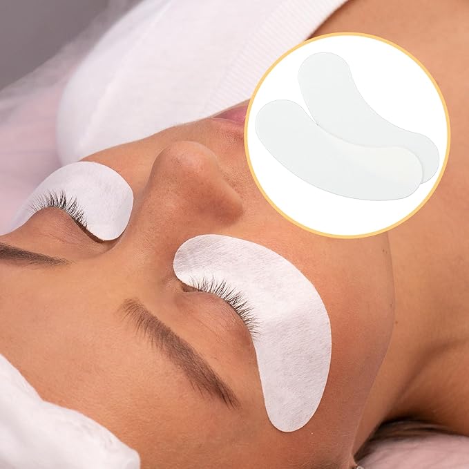 100 Pcs Natural Anti-sensitive Foam Eye Patches Under Eye Pads Eyelash Extensions Supplies Kit Beauty Tools No Tape Needed Well Stick No Lint Microfoam Lash Pads Fit Most Eye Shape