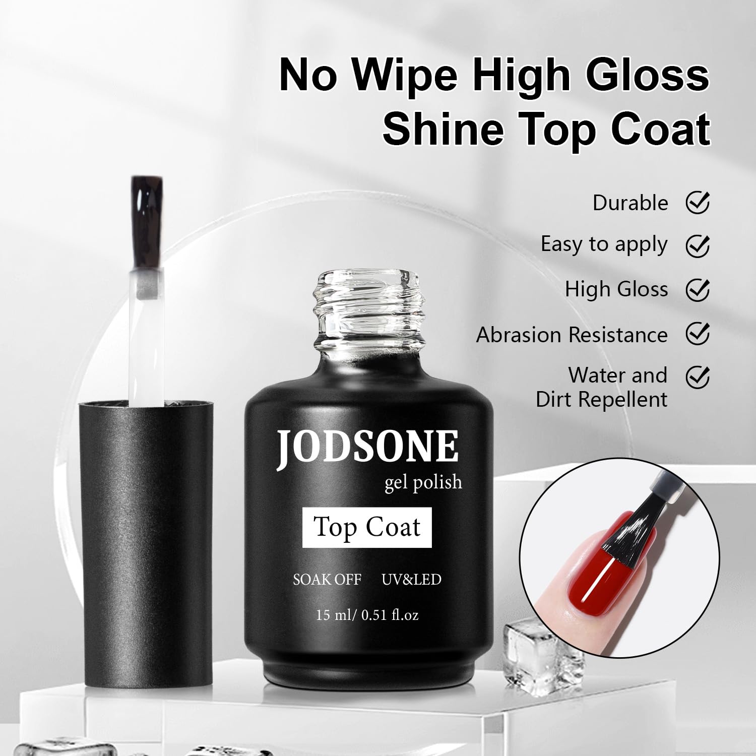 JODSONE 4 Bottles of 15ML Nail Primer Base Coat Top Coat and Builder Gel Which Helps Better Fit the Gel Polish
