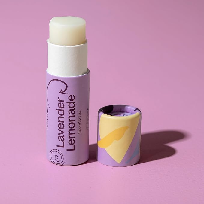 Plant Therapy Lavender Lemonade Natural Lip Balm 0.3 oz (8.5 g) Simple, Natural Ingredients & Packaged in Eco-Friendly Recyclable Cardboard