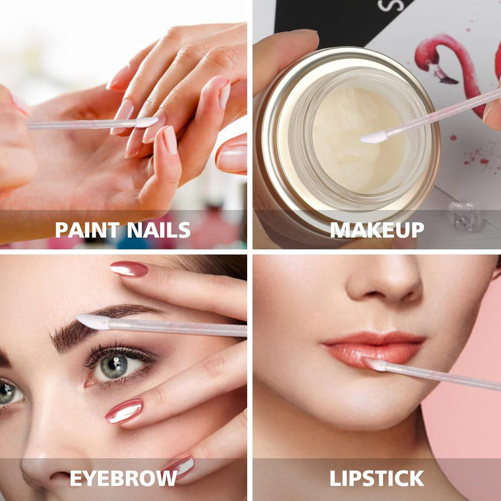 100PCS Glitter Crystal Lip Brush, Disposable Lip Brushes Lip Gloss Applicators Lipstick Gloss Wands Applicator Perfect Makeup Tool Kits (Black)