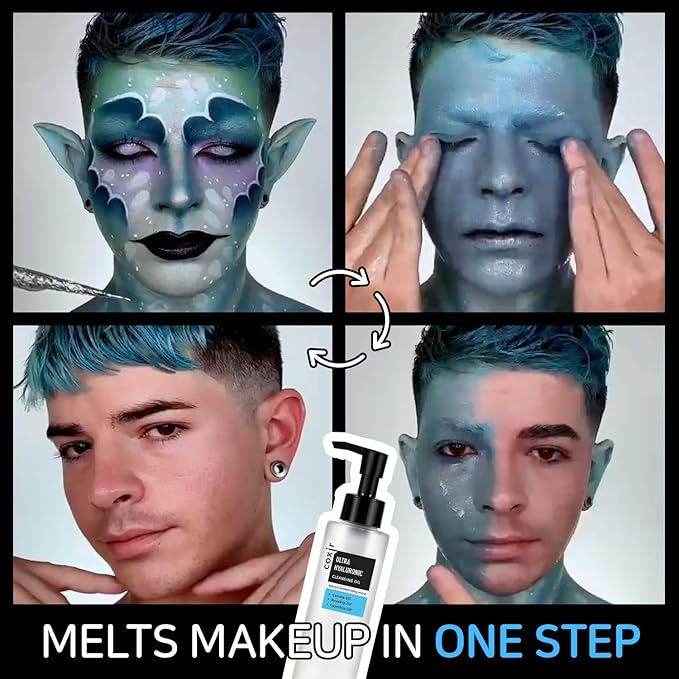 coxir ULTRA HYALURONIC CLEANSING OIL l Korean Facial Cleanser, Blackhead Makeup Removal with Hyaluronic Acid, Cruelty Free, Hydrating, Smoothing, Calming, Moisturizing [5.07 Fl.oz(pack of 2)]