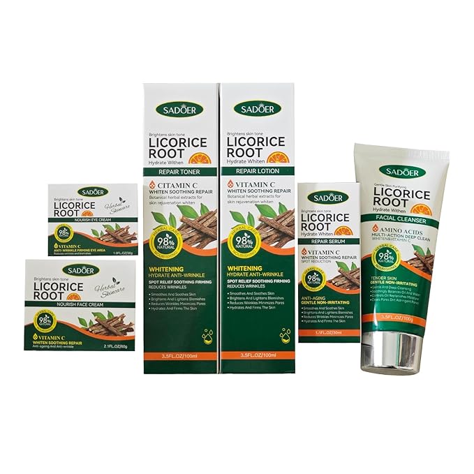 Licorice Skincare Set with Licorice Root Extract Locks in Moisture and Nourishes Skin, Valentine's Day & Holiday Set