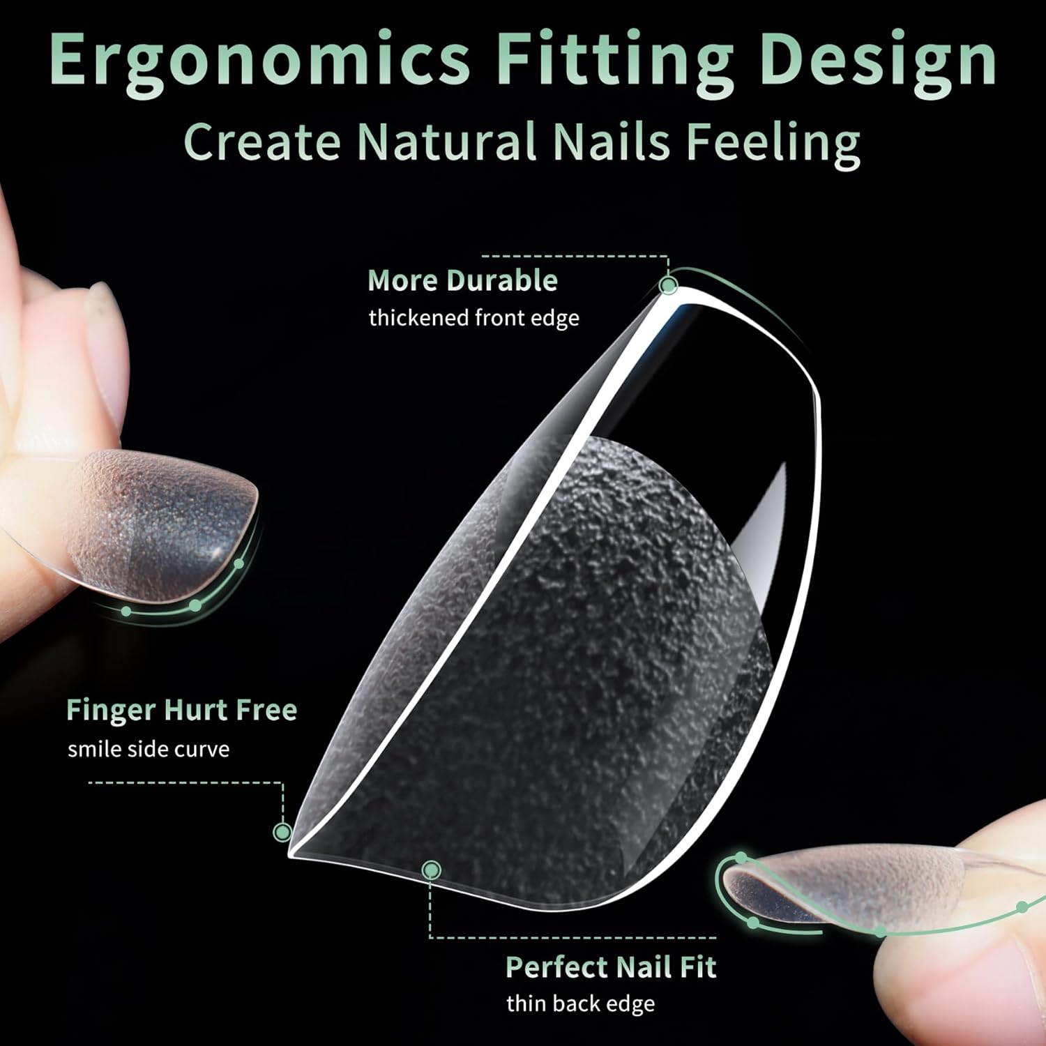 Short Coffin Nail Tips, 216pcs Acrylic Ballerina Soft Fake Nails Gel Nail Tips, Full Cover Pre-Shaped Matte Clear Press on Nails for Extension, Diy at Home Manicure 12 Sizes