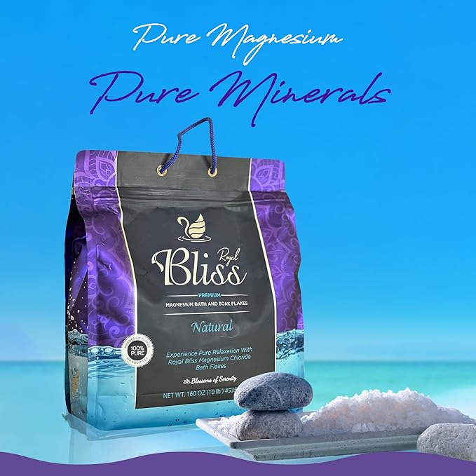 Magnesium Bath & Foot Soak Flakes, Epsom Salt Alternative, High-Absorption Minerals, Natural Salts for Relaxation, Wellness & Muscle Relief, Ideal for Soaking, Recovery, and Stress Relief 5LB