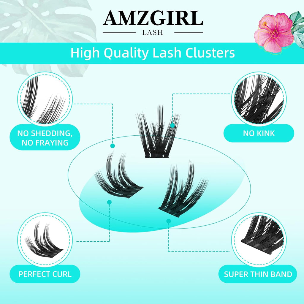 Lash Clusters Wet Look 168Pcs Eyelash Cluster Ultra-Thin Lash Band Eyelashes Extensions Spiky Anime Wide Span Lashes(Orchid,D-10mm)
