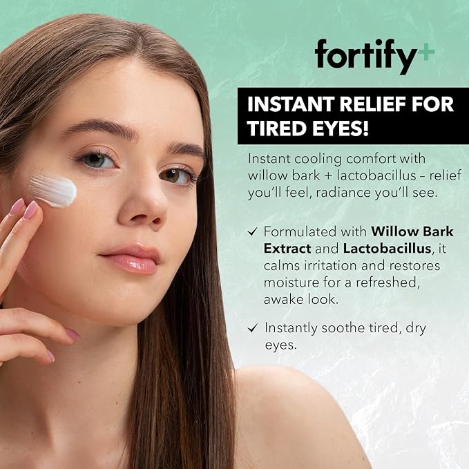 Fortify 9-in-1 Natural Skincare Eye Cream - Anti-Aging & Dark Circle Corrector, Dermatologist Tested - 30ML (Pack of 2)