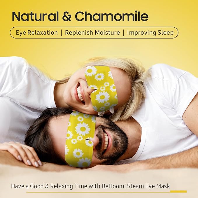Steam Eye Mask, 10 Packs Heated Eye Mask, Self Heating Disposable SPA Warm Compress for Eyes Sleep Mask, Soothing Moist Heat Eye Masks, Travel Essentials & Relaxation Gifts (Chamomile Scent)