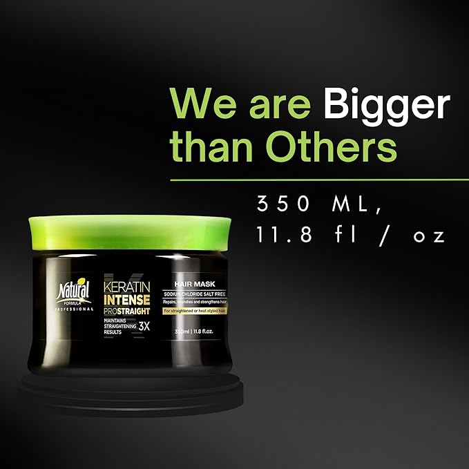 Natural Formula Keratin Hair Mask - Intense Repair, Hair Mask for Frizzy Hair - 350ml