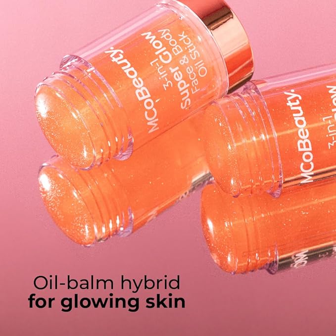 MCoBeauty 3-in-1 Super Glow Face & Body Oil Stick, Bronze, Long Wearing and Non-Sticky, Vegan, Cruelty Free Cosmetics