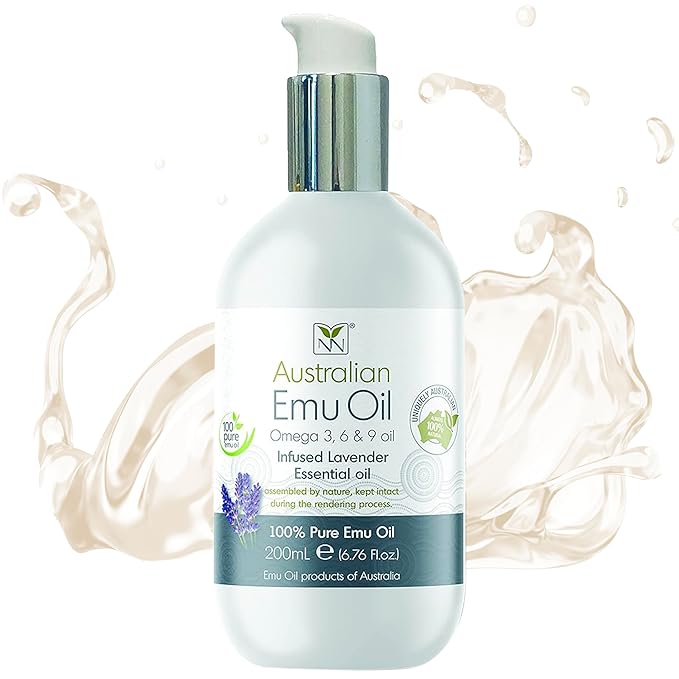 Emu Oil Pure Skin Moisturizer - Nail, Body, Face, Scalp & Hair Moisturizer with Omega 3, 6, 9, Vitamins, & Minerals - Australian Emu Oil for Skincare by Y-Not Natural - 200mL, Lavander