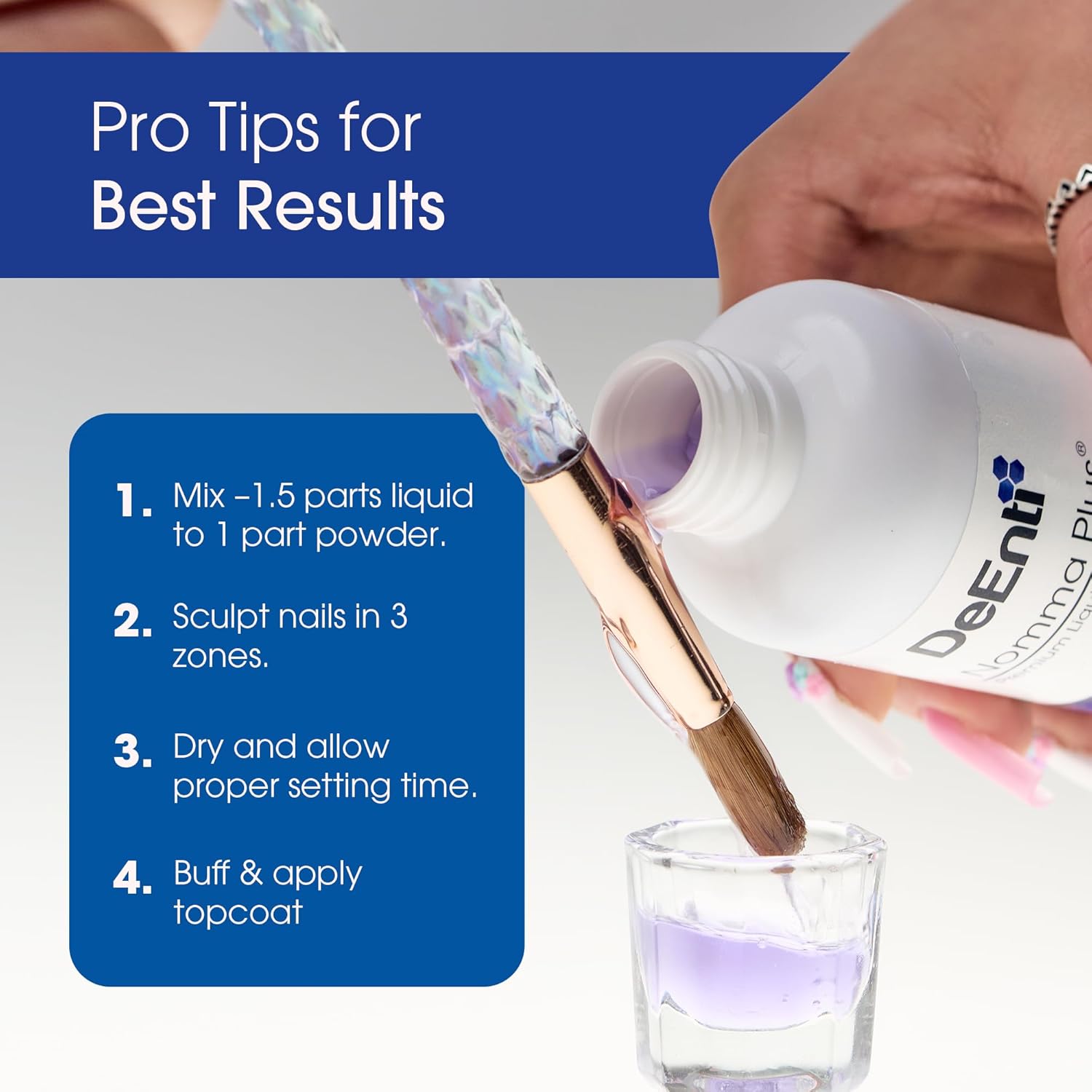 Nomma Plus Professional Liquid Monomer, EMA Nail Liquid for Acrylic Powder, Non-Yellowing Monomer, 8oz Bottle, Professional Salon Quality Manicure and Pedicure Supplies