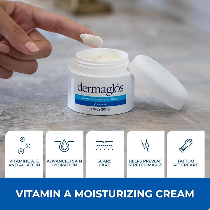 Dermaglos | Hydration And Regeneration pack, Cream Moisturizer 1.76 oz + Emulsion Advanced 13.52 Fl Oz, Vitamin A + Vitamin E + Allantoin, Enhances Skin´s Vitality Formula For all Skin Types