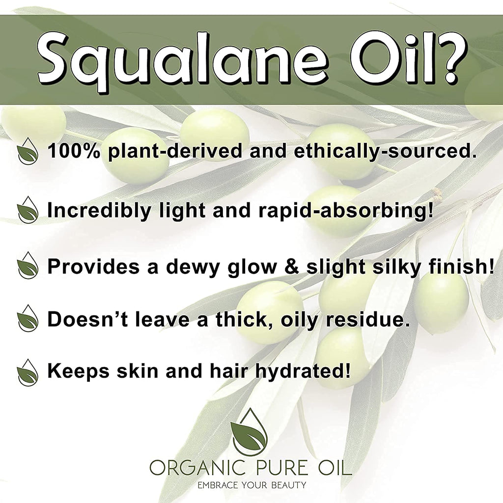 OPO Squalane Oil - Pure, Natural, Plant-Derived, Non GMO, Refined - 16 oz - Squalene Alternative, from Olive - Ultra Hydrating & Moisturizing Carrier Oil - hexane free, cold pressed