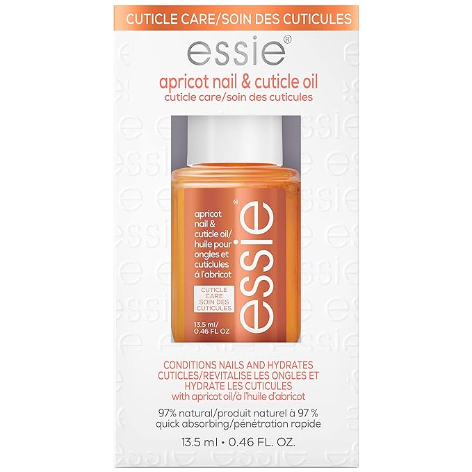 essie Nail Care, 8-Free Vegan, Apricot Nail and Cuticle Oil, softened and nourished cuticles, 0.46 fl oz