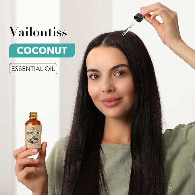 Coconut Oil - Carrier Oil for Hair Growth,Relaxing Massage and Body Oil, Pure Non-Greasy Coconut Oil for All Hair Types and Skin(Coconut Oil, 16 Fl Oz)