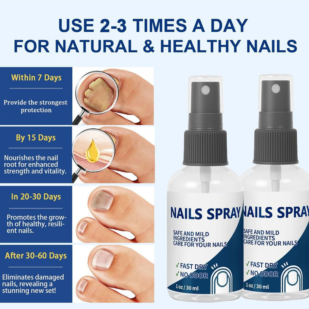 Nail Strengthener Spray for Stronger Nails | Quick-Dry Moisturizer with Lavender & Tea Tree Oils | Non-Greasy Formula to Prevent Brittleness | Unisex Care for Hands & Feet - 1 Fl Oz (1)