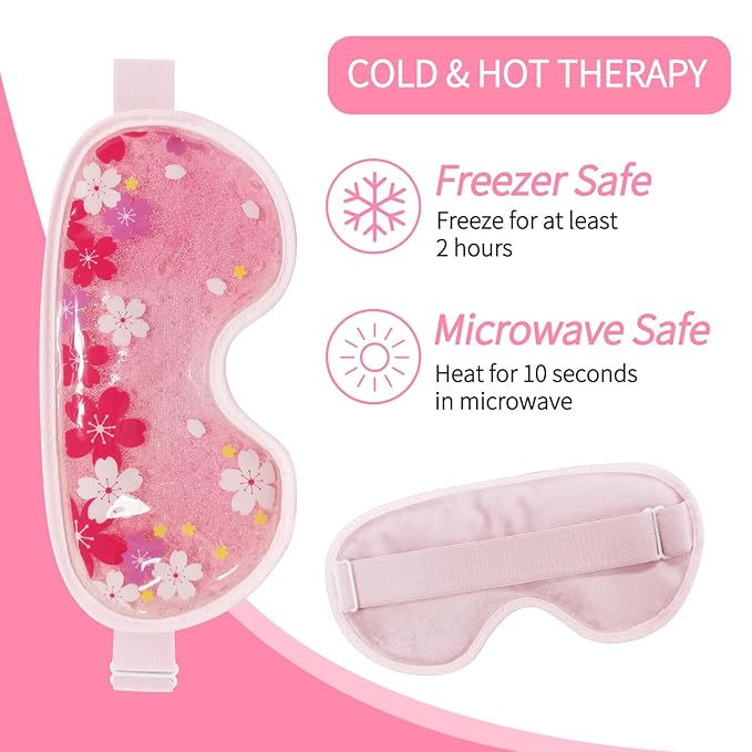 ZNCUETD Ice Eye Mask Gel - 2 Packs Reusable Cold Compress for Dark Circles, Puffiness, Dry Eyes, Migraine, Stress Relief - Cooling Ice Pack