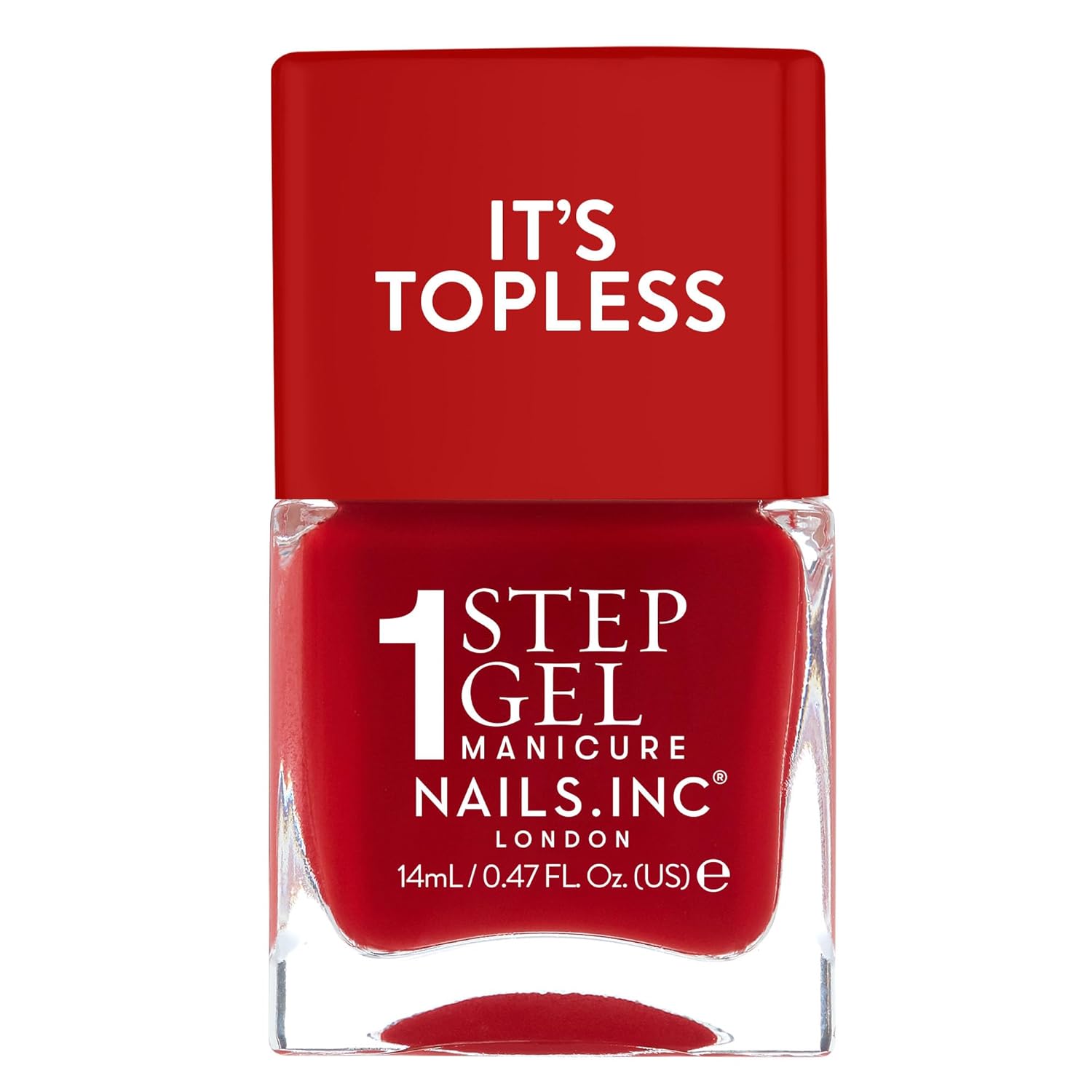 Nails Inc It's Topless Gel-Like Nail Polish, 4-in-1 Base Coat, Treatment, Color & Top Coat, Long Lasting, Strong, Chip Free Nails, Glossy Salon Quality Manicure, Air Dry, Kendall, 0.47 Fl Oz