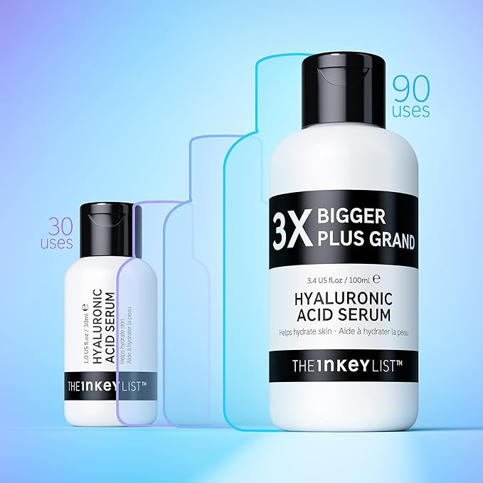 The INKEY List Hyaluronic Acid Serum 3.4fl oz/100ml, Hydrating Skincare, Combats Dry Skin, Vegan Friendly, Suitable For All Skin Types