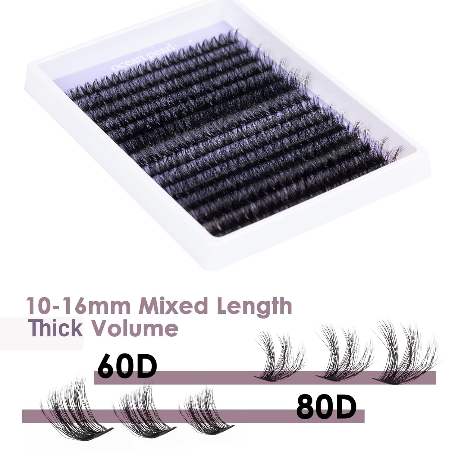 Lash Clusters Lash Extensions 280 Pcs Individual Lashes DIY Eyelash Extensions 10-16mm Length Mix Cluster Lashes Soft Natural for Makeup at Home - 60D+80D