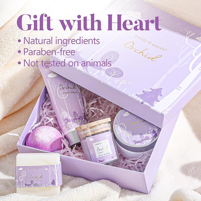Spa Gifts for Women, Bath Gifts Box with Ocean & Orchid Scented, Gift for Home Spa