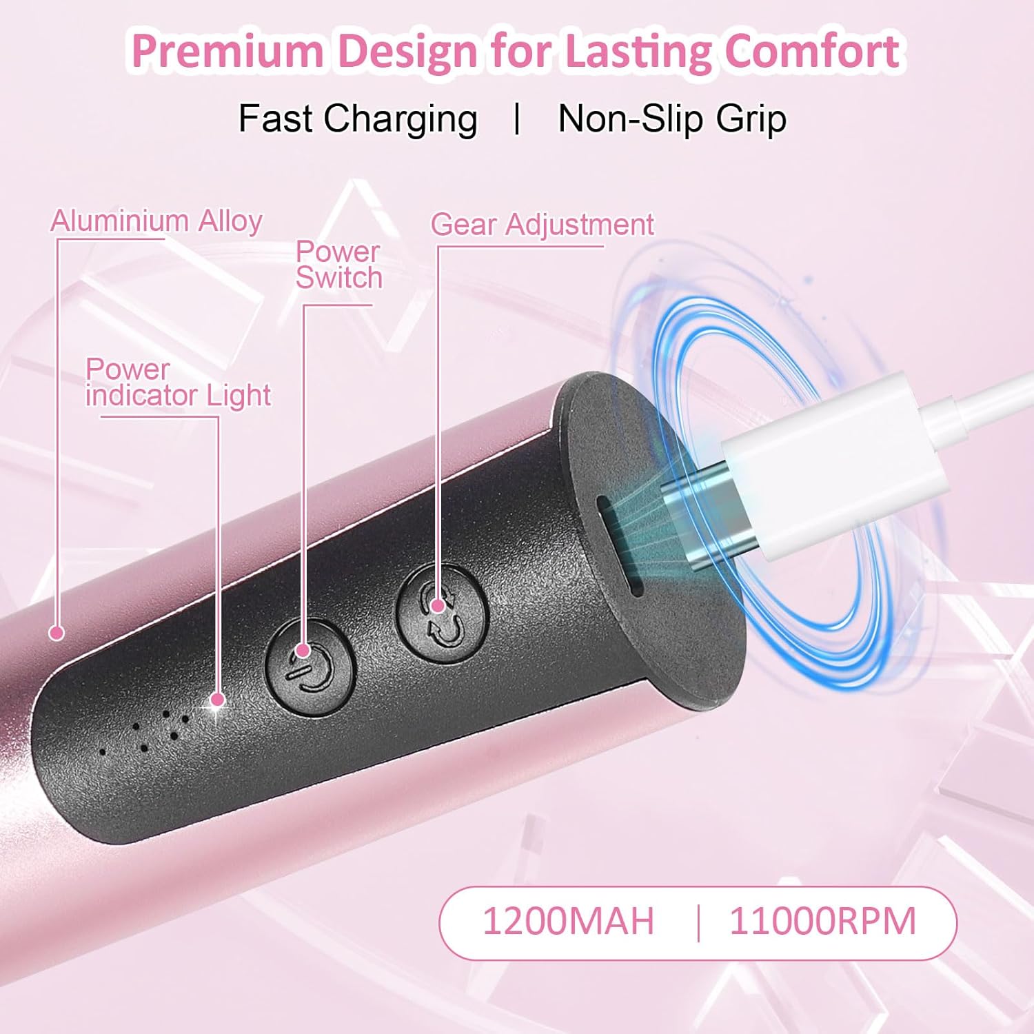 Upgraded Wireless Electric Callus Remover for Feet, 6-Speed 2-in-1 Rechargeable Foot File Callus Remover with USB Charging & 3 Types of Sandpaper, Dead Skin Remover for Dry Cracked Heels (Pink)