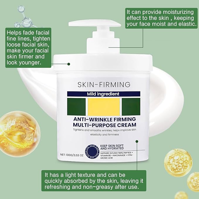 Advanced Firming & Wrinkle-Reducing Cream -Skin Firming Rejuvenating Cream, Skin Firming Rejuvenating Serum Deep Hydration, Skin Firming Rejuvenation for All Skin Types (3.52 Fl Oz, 2PCS)