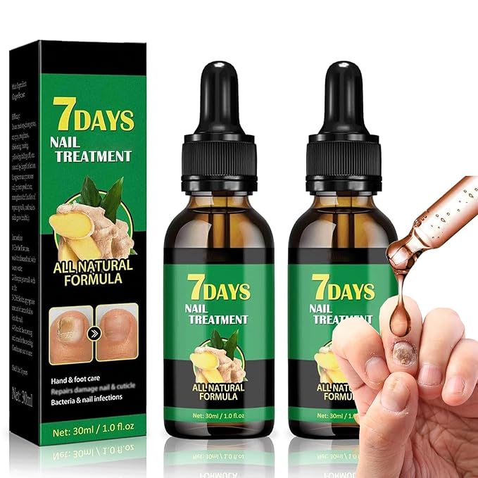 2PCS Ginger Nail Treatments, 7 Days Ginger Cuticle Care Oil for Nails,Nail Repair Cuticles Oil,Ginger Nail Oil for Strengthen nails & Promote Nail Growth, Natural Plant Formula