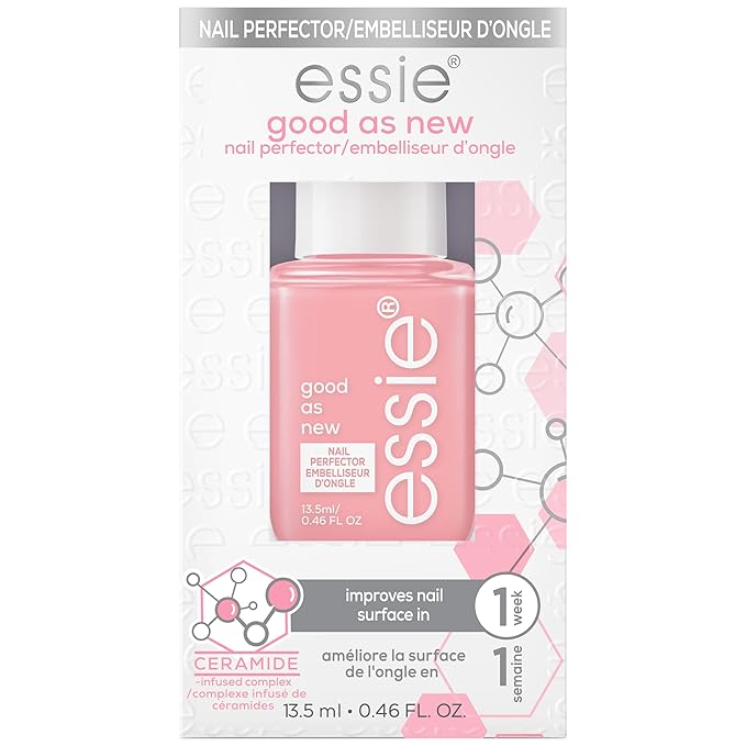 essie Nail Care, Ceramide-Infused Nail Treatment, Vegan, Good As New Concealer & Perfector, 0.46 Fl Oz