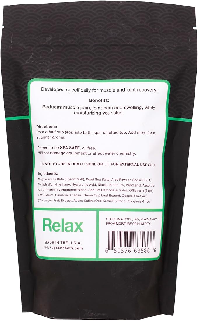 Relax Spa & Bath, Epsom Salt Aromatherapy Bath Salts, Epsom Salt Bath Soak, Dead Sea Salt for Soaking, Hot Tub Spa Aromatherapy, Bath Crystals with Vitamins & Minerals (Relief)