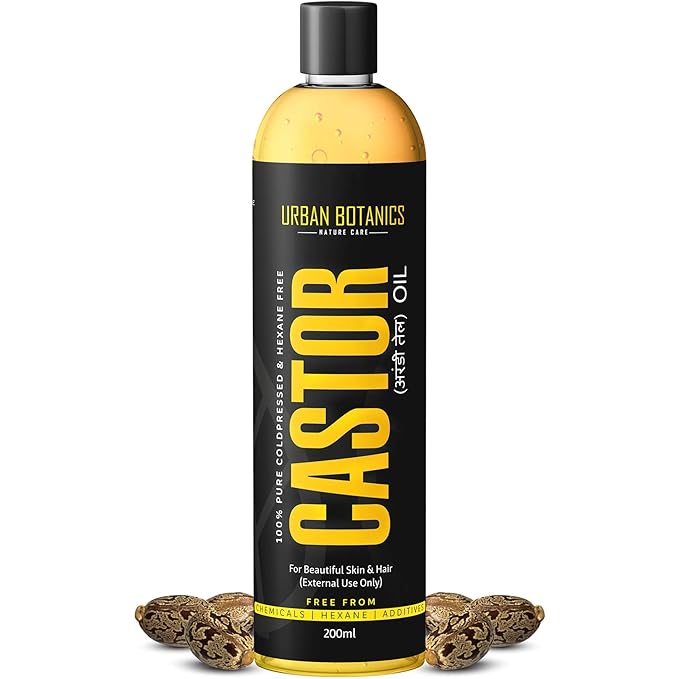UrbanBotanics® Pure Cold Pressed Castor Oil for Hair and Skin, 200ml
