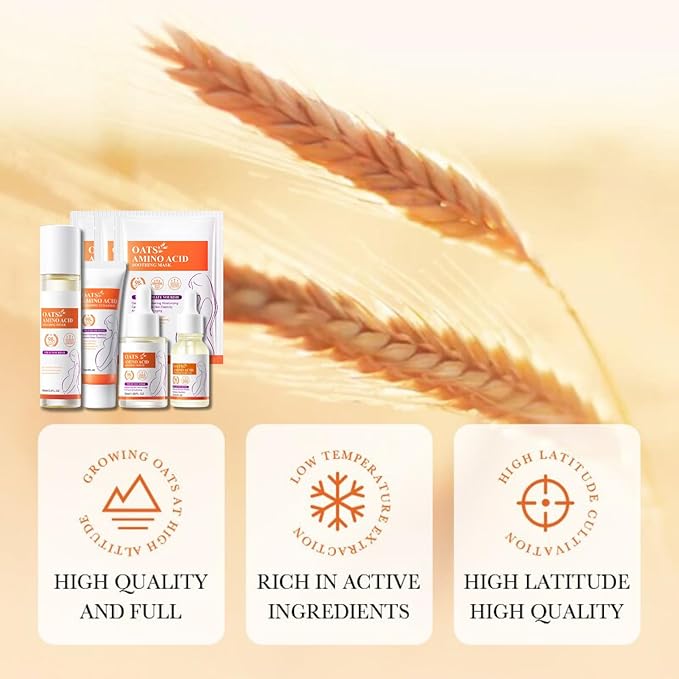 Oats Skincare Set Mom Women Gift - Pregnancy Must Haves - 7PCS Skin Care Set - Anti-Wrinkle New Mom Gifts - Skin Care Products - Skin Care Kit with Toner, Stretch Mark Oil, Serum, Face Mask