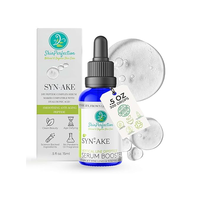 Skin Perfection Syn-AKE Freeze Wrinkles Peptide DIY Anti-Aging Skincare Booster Smooth Firm Vertical Expression Lines Between the Eyebrows the 11's .5 oz