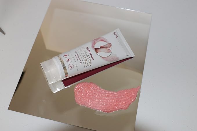 SpaScriptions Peppermint Exfoliating Foot Scrub with Peppermint, Coconut Oil, Alpha Hydroxy Acids (AHAs), Exfoliates, Purify, and Restores (10.5 oz)