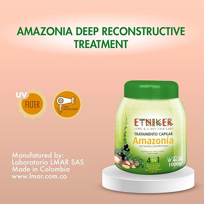 ETNIKER DEFINE & SHINE Bundle | Amazonia Deep Conditioning Hair Treatment & Hydroelixir Hair Oil | Hydrates, Repairs & Defines Curls | 13 Natural Oils, Cacay, Acai & Cupuaçu | Sulfate-Free Curly