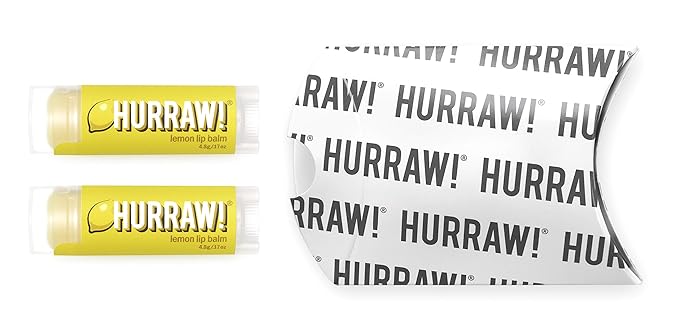 Hurraw! Lemon Lip Balm, 2 Pack: Organic, Certified Vegan, Cruelty and Gluten Free. Non-GMO, 100% Natural Ingredients. Bee, Shea, Soy and Palm Free. Made in USA