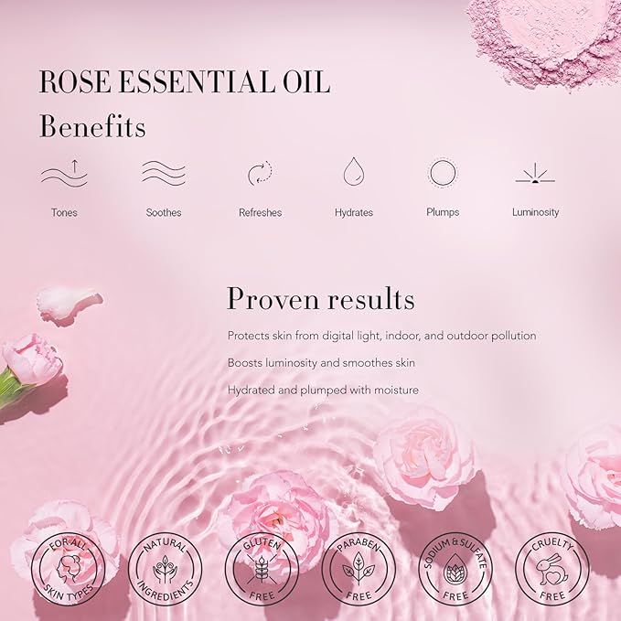 Mother's Day Gift, Spa Gifts 28pcs Rose Facial Skin Care Set for Women, Face Cream, Bath Oil, Retinol Serum, Shower Accessories - Body & Facial Kit - Birthday, Christmas, Valentine's, Bridal Shower