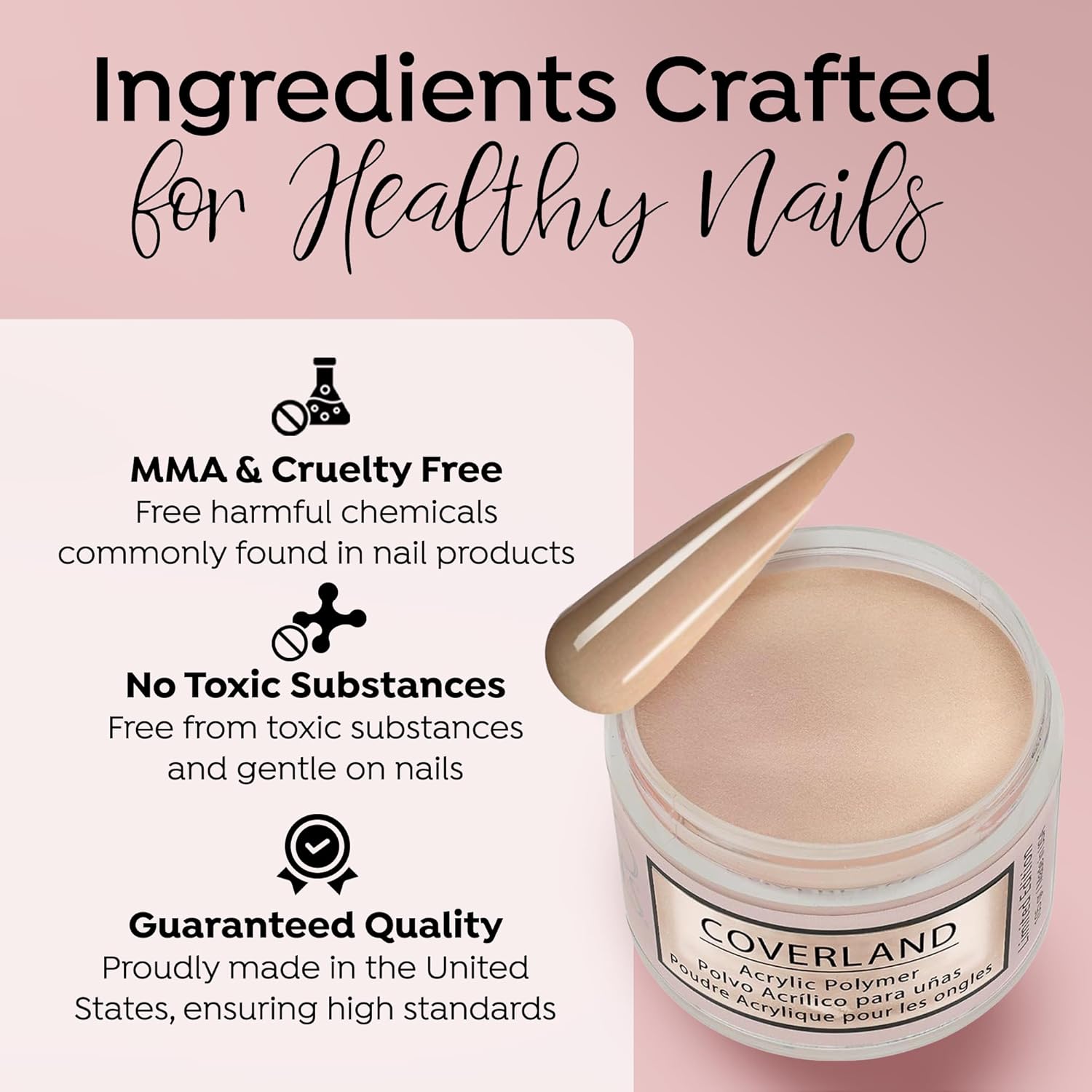 TONES Coverland Acrylic Powder | New Nue | 3.5Oz | Limited Edition | Professional Nail Enhancement | Strong - Long Lasting Formula | Bubble Free Finish