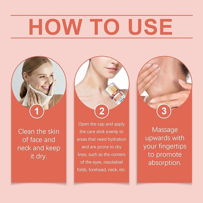 Retinol & Collagen Neck Facial Care Stick, Anti Aging Neck and Décolleté Firming Cream - Tighten and Hydrate Skin Day & Night Neck Tightening Cream Firm Repair Sagging Rejuvenates Skin